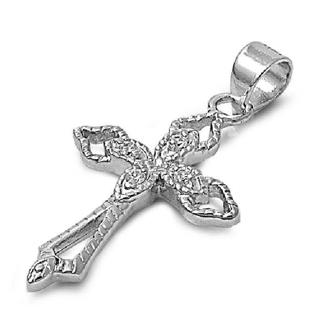 Pendentif Croix en Argent 925 orné de zirconiums