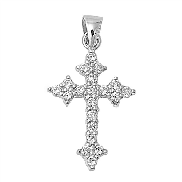 Pendentif Croix en Argent 925 orné de zirconiums