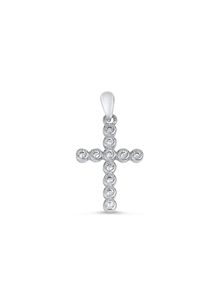 Pendentif Croix en Argent 925 orné de zirconiums