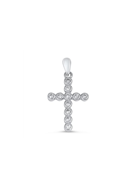 Pendentif Croix en Argent 925 orné de zirconiums