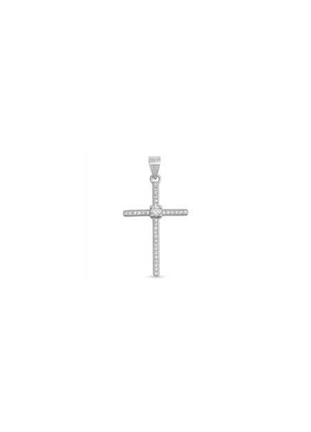 Pendentif Croix en Argent 925 orné de zirconiums