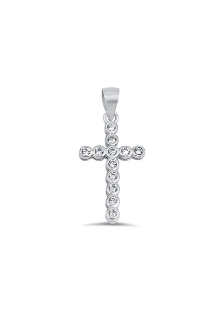 Pendentif Croix en Argent 925 orné de zirconiums