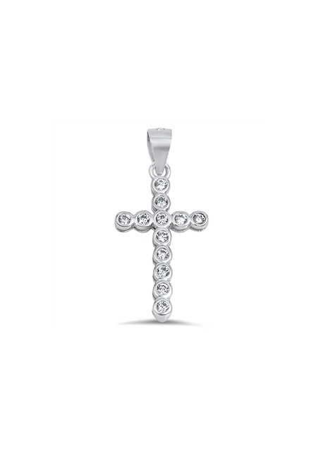 Pendentif Croix en Argent 925 orné de zirconiums