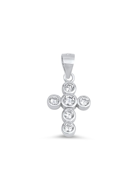 Pendentif Croix en Argent 925 orné de zirconiums