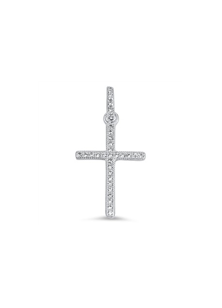 Pendentif Croix en Argent 925 orné de zirconiums