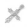 Pendentif Croix & Cœur en Argent 925 orné d'un zirconium