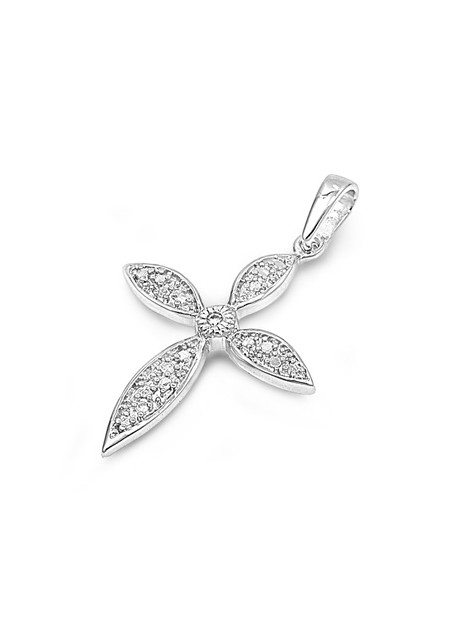 Pendentif Croix en Argent 925 orné de zirconiums