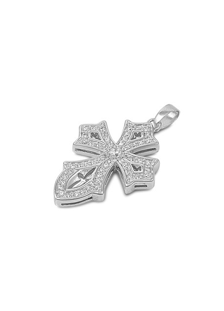 Pendentif Croix en Argent 925 orné de zirconiums