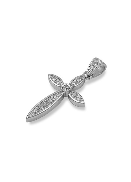 Pendentif Croix en Argent 925 orné de zirconiums