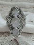 BAGUE LONGUE EN ARGENT 925 ORNEE DE PIERRES DE LUNE - TAILLE 52