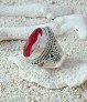 Bague en Argent 925 ornée Rubis opaque rose - TAILLE 53