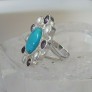 BAGUE DE créateur EN ARGENT 925 ORNEE TURQUOISE améthyste & Perle - TAILLE 55