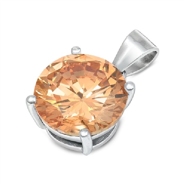 ELEGANT PENDENTIF ARGENT 925 ORNE ZIRCONIUM MORGANITE