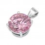 ELEGANT PENDENTIF ARGENT 925 ORNE ZIRCONIUM ROSE