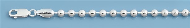 Chaine mixte maille Boule 4 MM argent 925