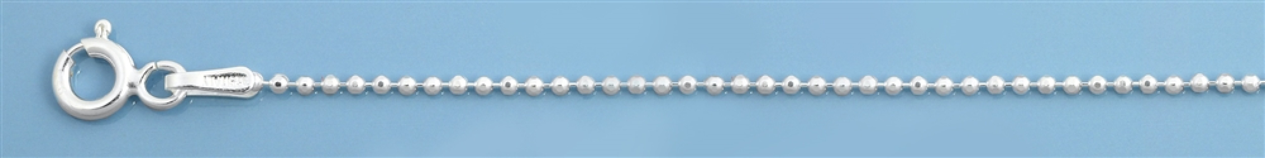 Chaine maille Boule brillante 1,2 MM argent 925