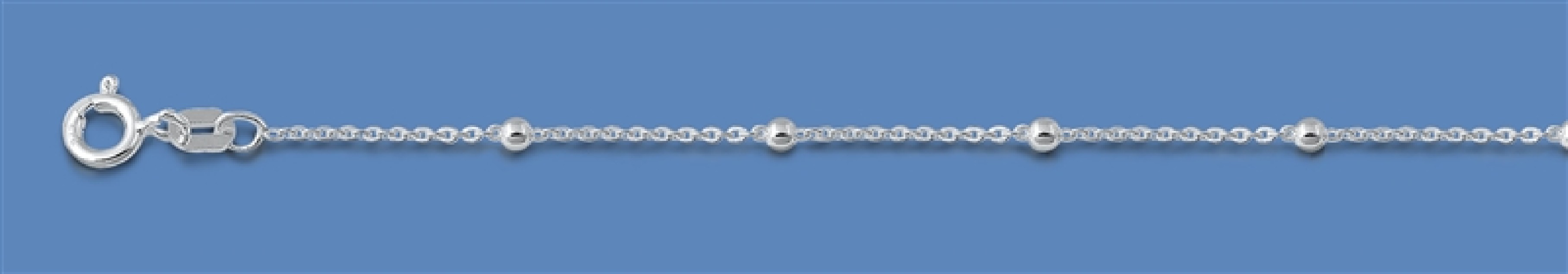 Chaine maille Forçat & Boule 1 mm argent 925