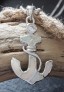Pendentif Ancre de Marine entourée d'un Bout orné d'Opale blanche en Argent 925