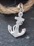 Pendentif Ancre de Marine entourée d'un Bout orné d'Opale blanche en Argent 925