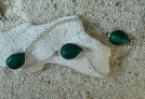 Elégant collier Sautoir orné Malachites Argent plaqué