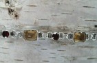 ELEGANT BRACELET gourmette ORNE DE Citrines & Grenat Argent 925