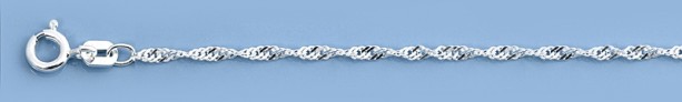 Chaine maille Singapour Torsadée 1,3 mm argent 925