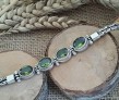 SUPERBE BRACELET FEMME ARGENT 925 ORNE DE PERIDOTS A FACETTES