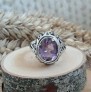 BELLE BAGUE STYLE ANCIEN EN ARGENT 925 ORNEE AMETHYSTE TAILLE 53