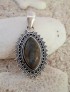 Pendentif Ethnique orné Labradorite argent plaqué