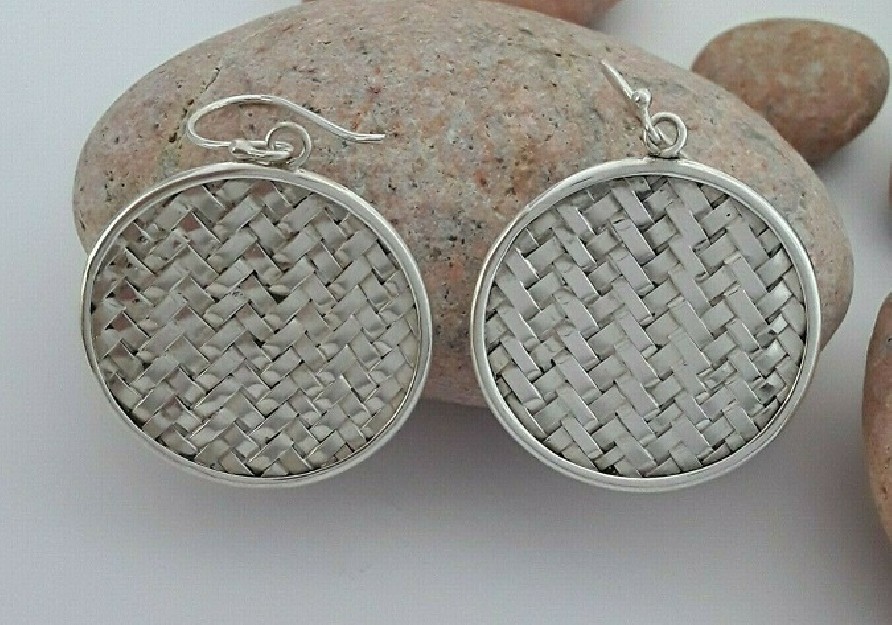 BOUCLES D'OREILLES RONDES CANNAGE VINTAGE ARGENT 925