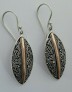 BOUCLES D'OREILLES OVALIES 2 Tons ARGENT 925 & OR