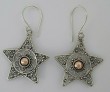 Boucles d'Oreilles Etoile Dentelle 2 Tons Argent et Or