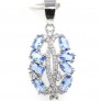 Pendentif Argent Plaqué orné Zirconiums Tanzanites Bleues