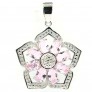 Pendentif orné Zirconiums Kunzites roses Plaqué Argent