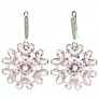 Boucles d'oreilles Rosace argent plaqué zirconium Kunzite