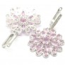 Boucles d'oreilles Rosace argent plaqué zirconium Kunzite