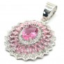 Joli Pendentif orné Zirconiums Morganites Rose Argent plaqué