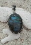 Grand Pendentif Femme orné Labradorite Argent plaqué