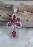 Pendentif orné Zirconiums Rhodolite Grenat en Argent Plaqué Argent