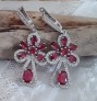 Boucles d oreilles Rhodolite Rose grenat en Argent plaqué