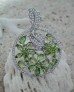 Grande Bague argent Plaqué ornée Péridot vert - TAILLE 54