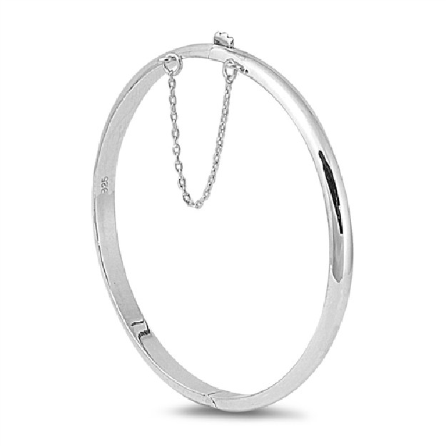 Elégant Bracelet bombé Femme en Argent 925 chaîne de sécurité