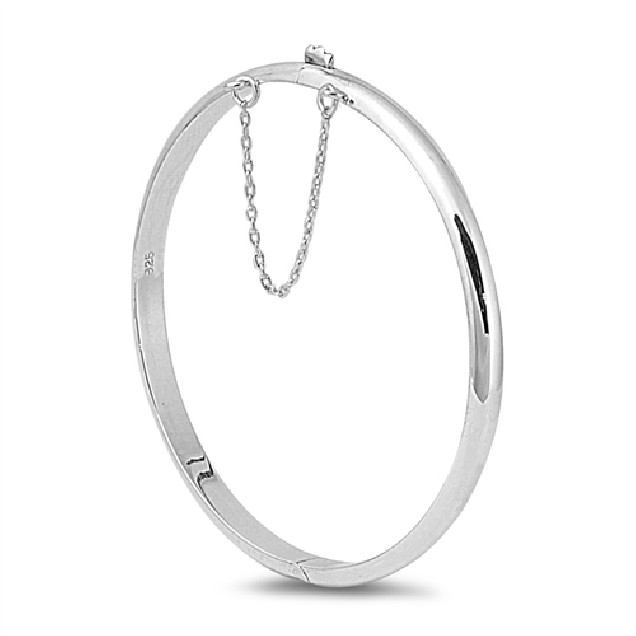 Elégant Bracelet bombé Femme en Argent 925 chaîne de sécurité