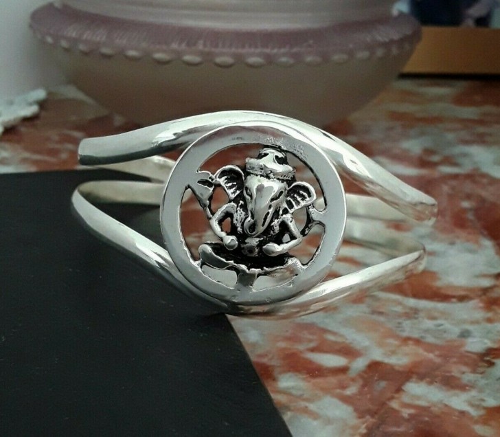 BRACELET MIXTE HINDOUISTE "GANESH-GANESHA" ARGENT plaqué