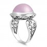 BAGUE ORNÉE PERLE Mabé rose en Argent 925