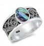 Bague style Bali ornée Nacre Abalone en Argent 925