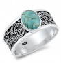 Bague style Bali ornée Turquoise en Argent 925