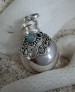 PENDENTIF FLACON FIOLE PARFUM ARGENT 925 & AMAZONITE