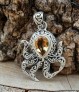 PENDENTIF "PIEUVRE" EN ARGENT 925 ORNE Citrine naturelle