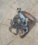 PENDENTIF "PIEUVRE" EN ARGENT 925 ORNE TOPAZE BLEUE